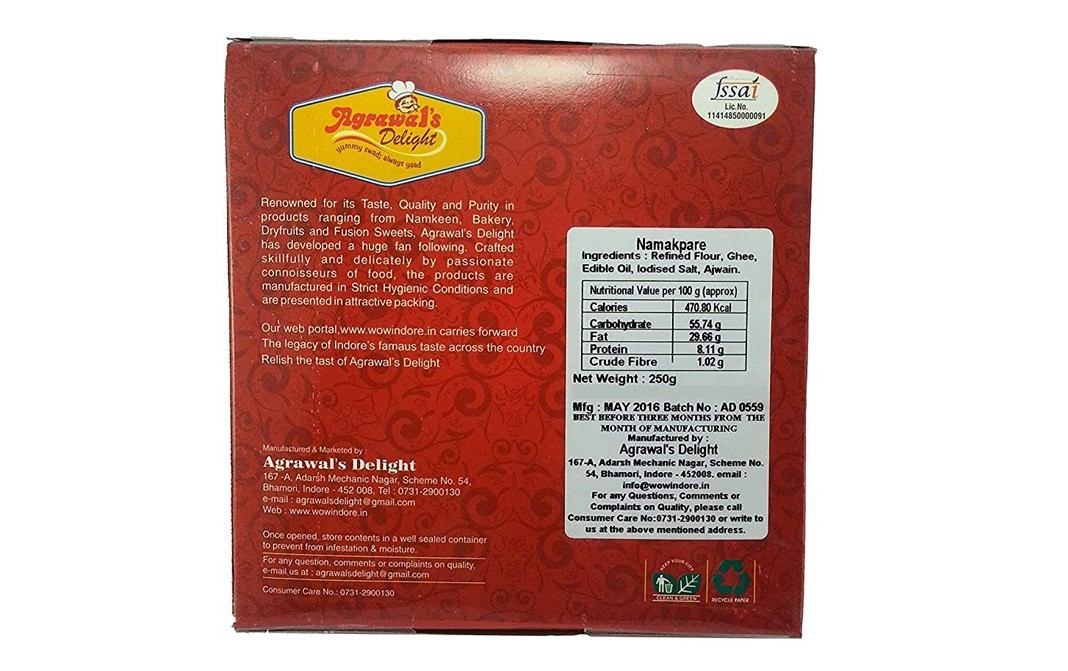 Agrawal's Delight Namakpare    Box  750 grams